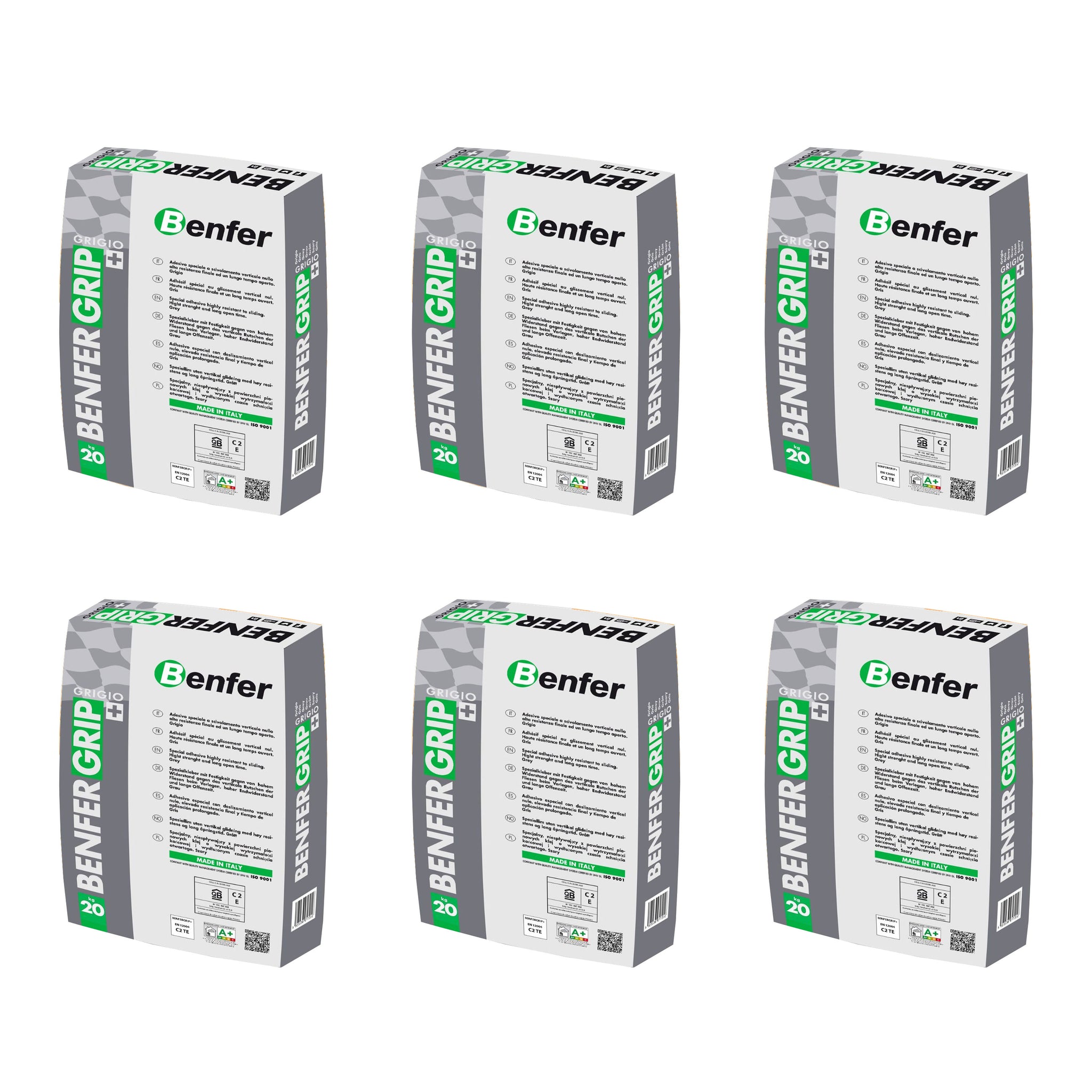 BenferGrip+ Grey Tile Adhesive 20kg - Pallet of 50 Boxes