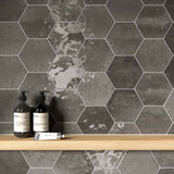 Bond Ash Hexagon Gloss Ceramic Wall Tiles