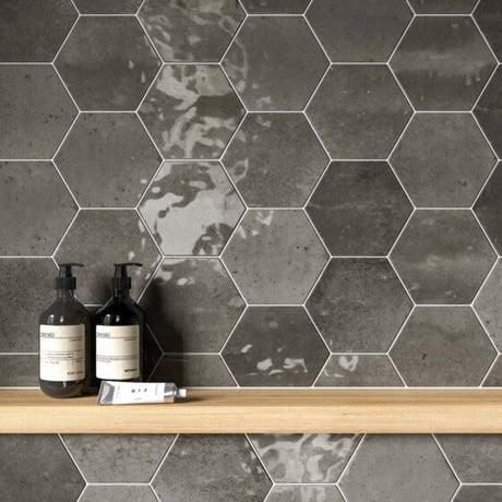Bond Ash Hexagon Gloss Ceramic Wall Tiles