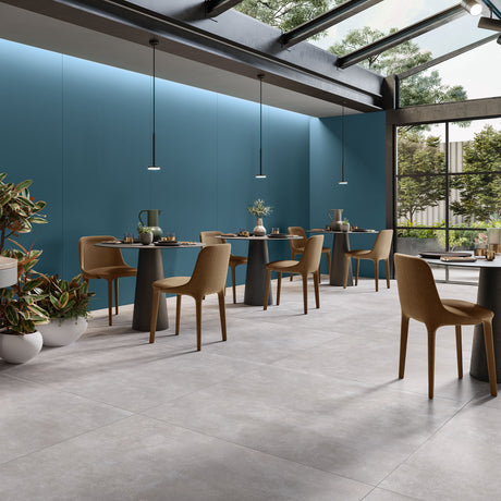 Casalgrande Atelier Oltremare wall tiles (with Metropolis White floor tiles)