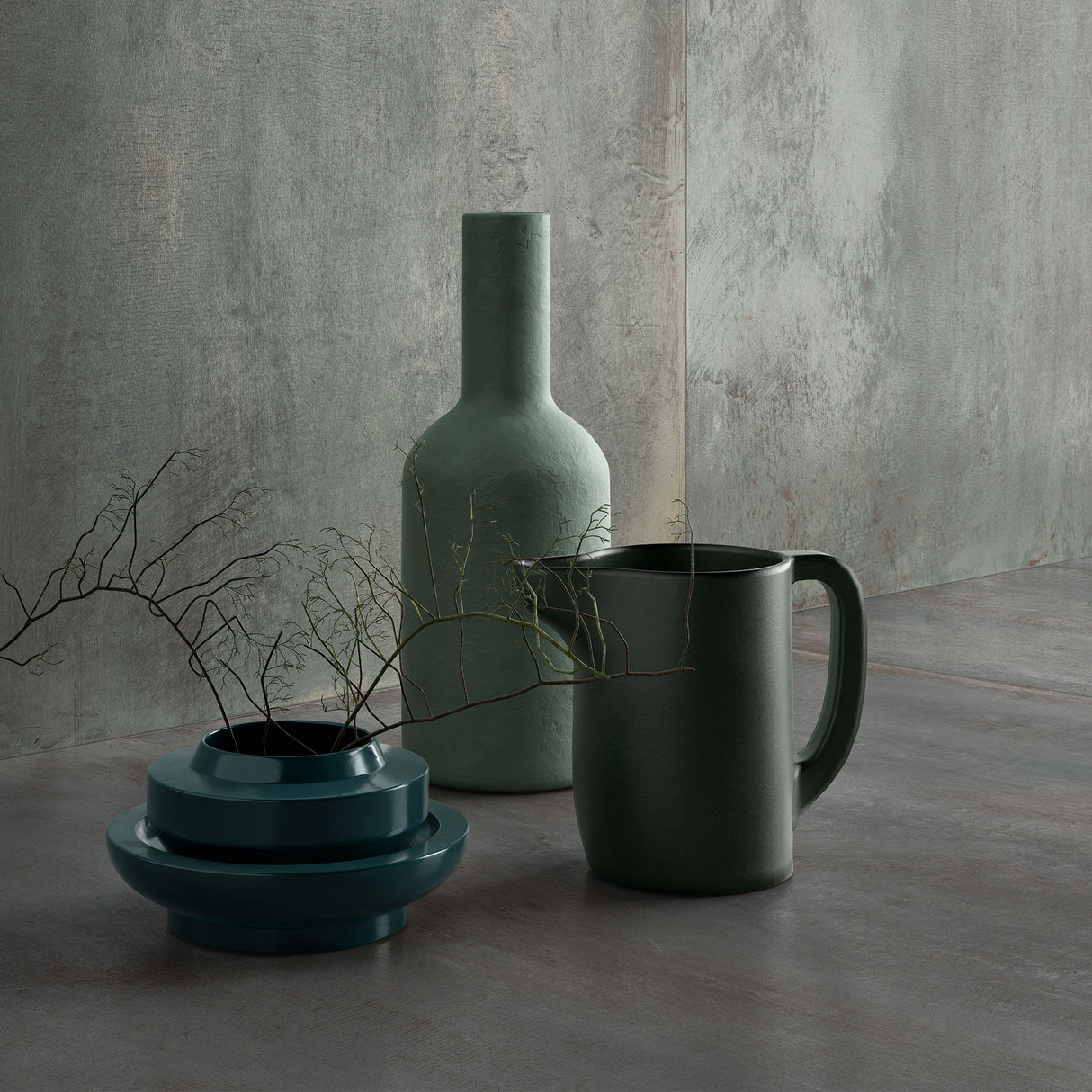 Casalgrande Fusion Graphite (& Green) Rectified Wall & Floor Tiles