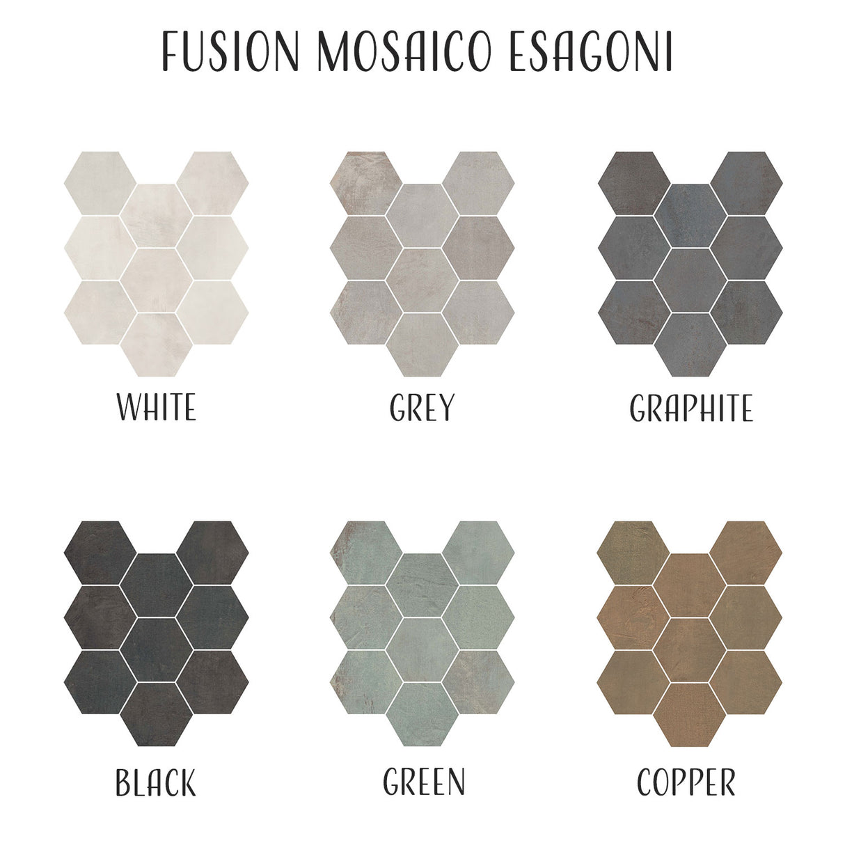 Casalgrande Fusion Mosaico Esagoni decor tiles