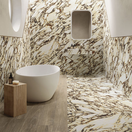 Casalgrande Marmora Pavonazzetto (120x278 honed, 120x120 vein-touch)
