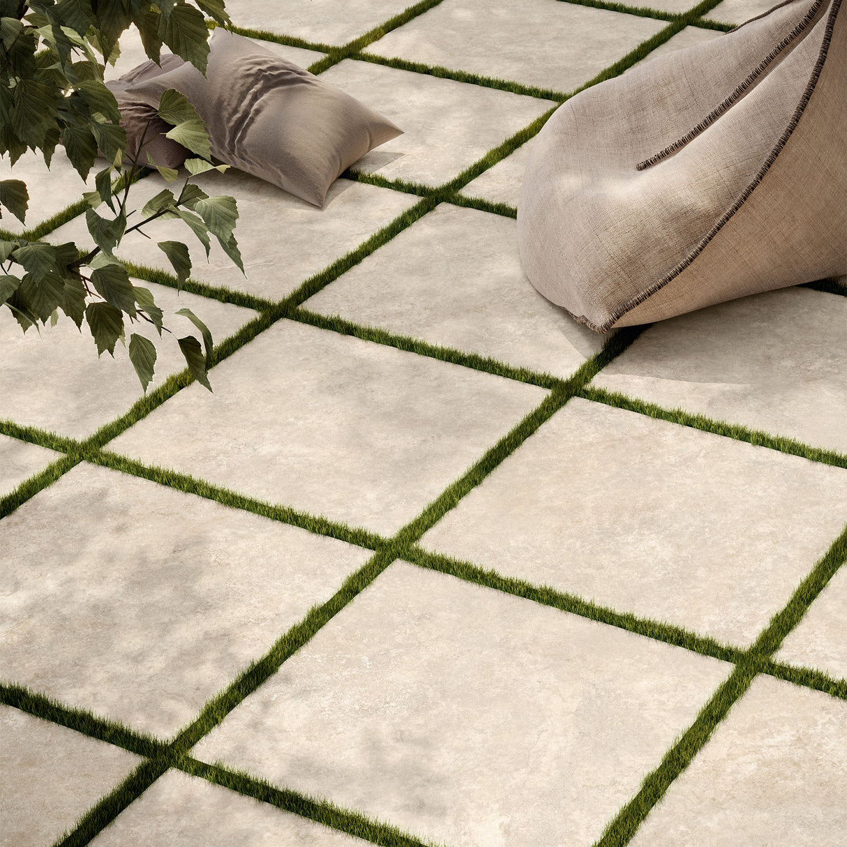 Casalgrande Pietra Tiburtina Campidoglio Cross Rectified Outdoor Floor Tiles
