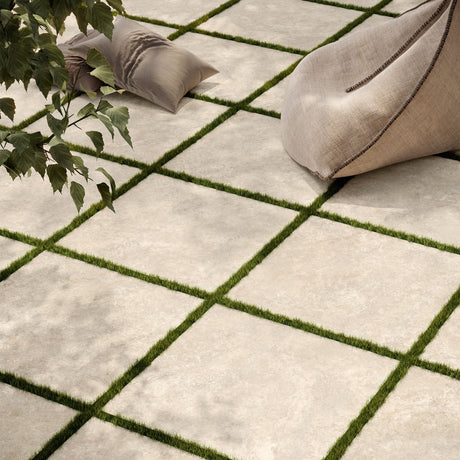 Casalgrande Pietra Tiburtina Campidoglio Cross Rectified Outdoor Floor Tiles