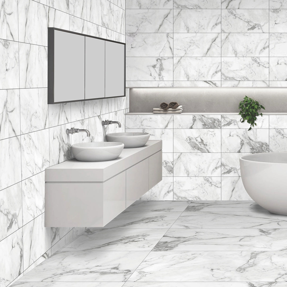Ciela Grey Matt Tiles on bathroom walls