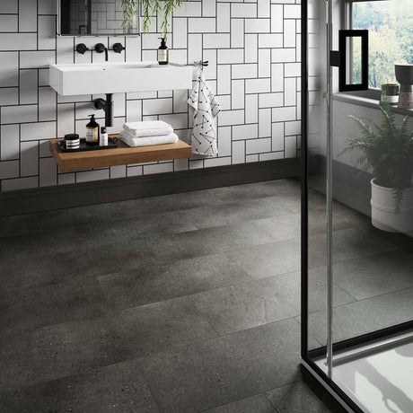 ClickLux Axia Concrete Anthracite Matt SPC Click Vinyl 30.5 x 61cm