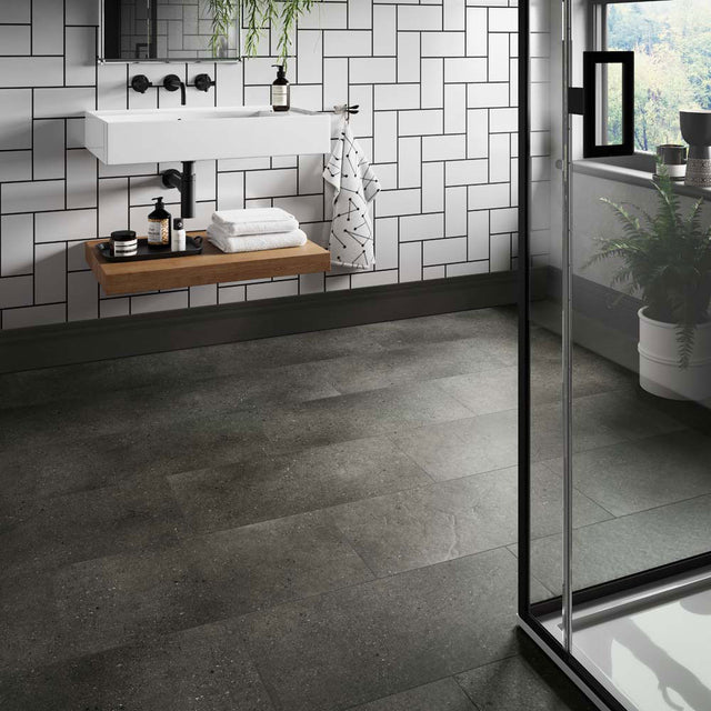 ClickLux Axia Concrete Anthracite Matt SPC Click Vinyl 30.5 x 61cm