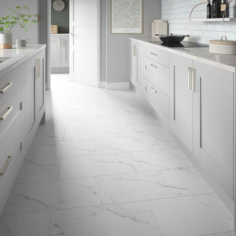 ClickLux Castello Marble White Matt SPC Click Vinyl 30.5 x 61cm