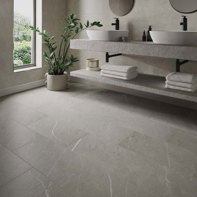 ClickLux Rodellar Stone Silver Matt SPC Click Vinyl 30.5 x 61cm
