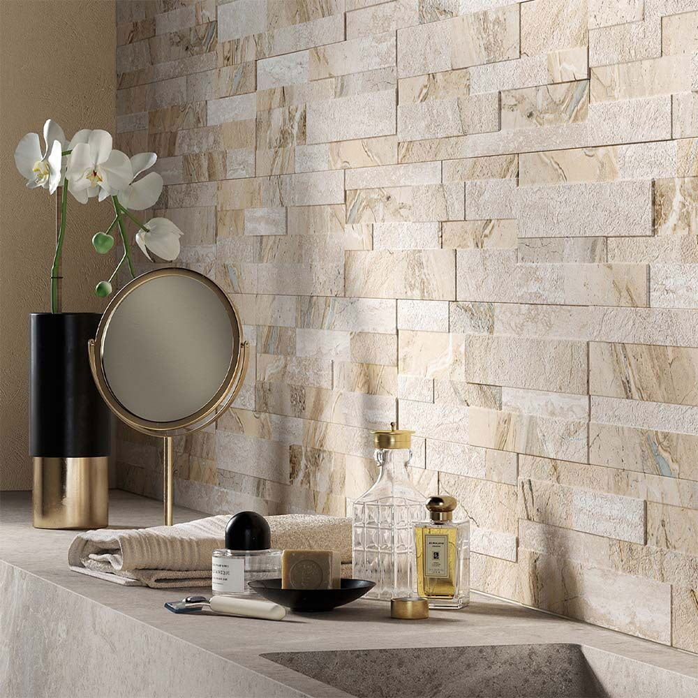 Contour Beige Matt Split Face Wall Tiles