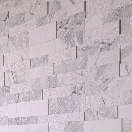 Contour White Matt Split Face Wall Tiles
