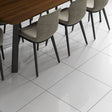 Crystaline White tiles on floor