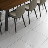 Crystaline White tiles on floor