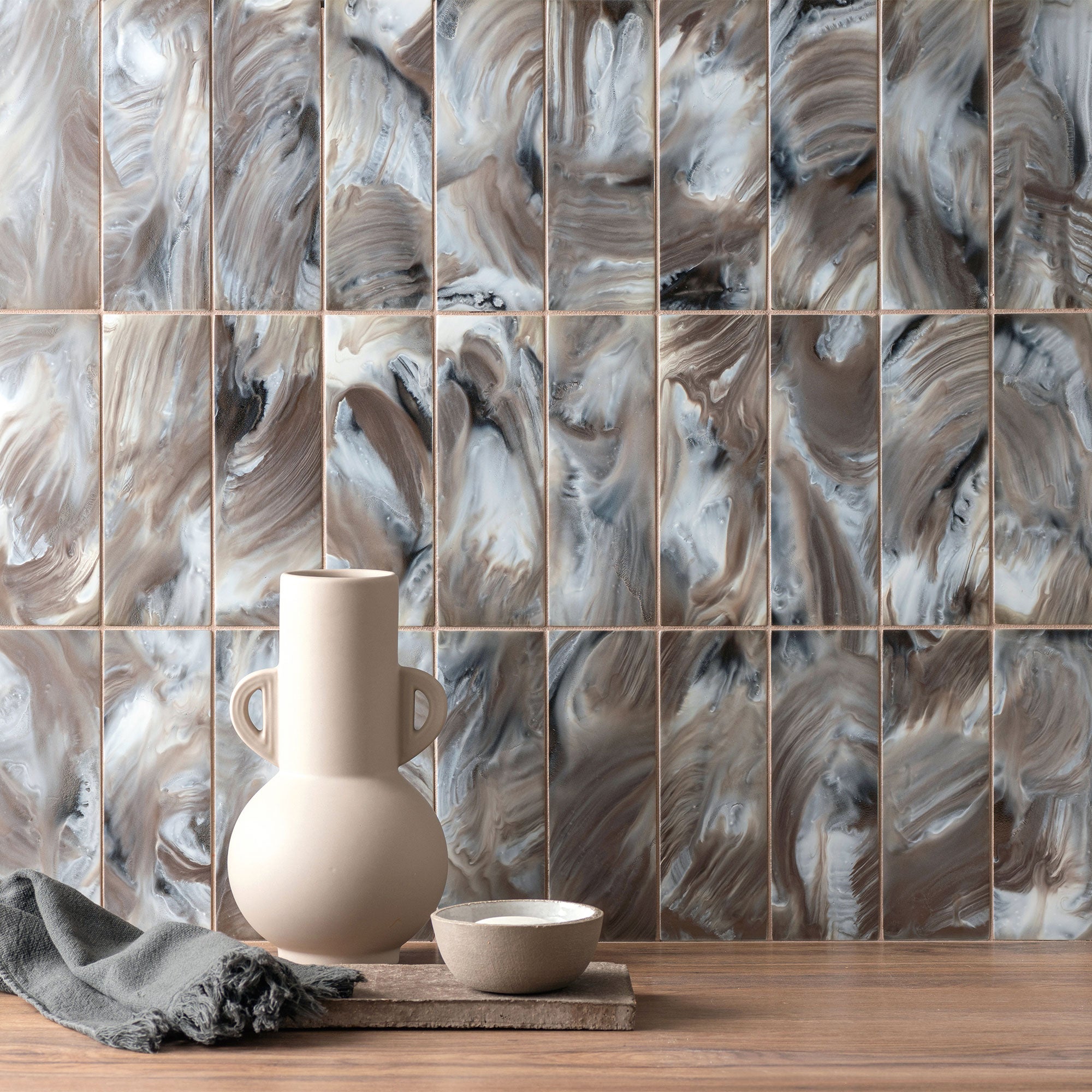 Dimension Glass Greyveil Glass Tiles 22 x 7.6cm