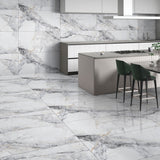 Drift White Polished Tiles on kitchen walls and floors