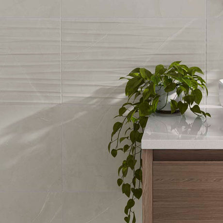 Evara Blanco Decor tiles (with plain Evara Blanco tiles)