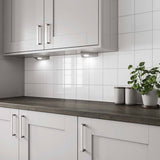 Flat White Gloss Ceramic Wall Tiles in kitchen