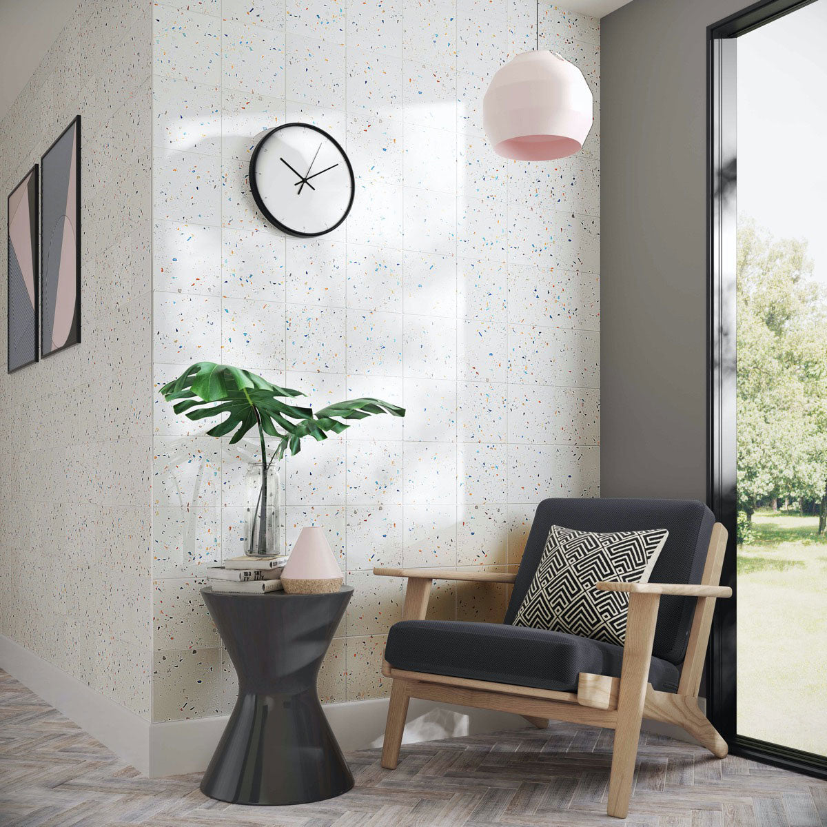 Fleck White Matt Wall & Floor Tiles