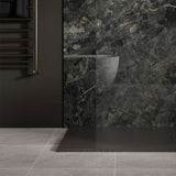 Galeno Smoke tiles, installed on bathroom floor