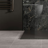 Galeno Smoke tiles, installed on bathroom floor