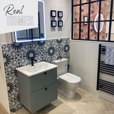 Galleria Gavino Patterned Matt Tiles on bathroom wall