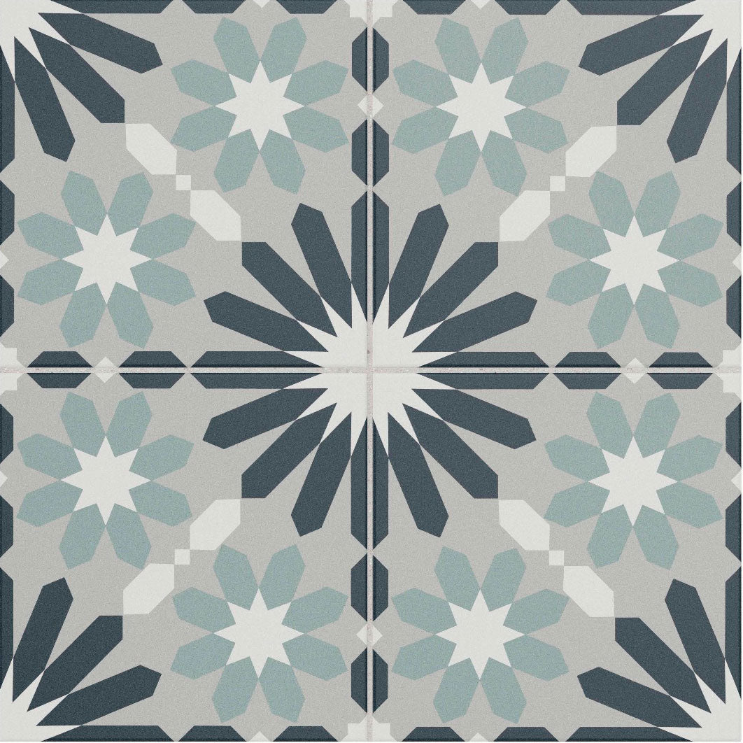 Galleria Gavino Patterned Matt Tile 25 x 25cm (4 tiles)