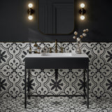 Galleria Giro Patterned Matt Tiles on bathroom wall and floor