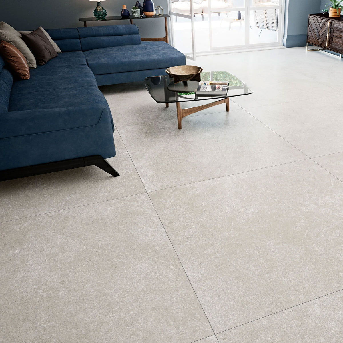 Grespania Arles Blanco floor tiles in lounge