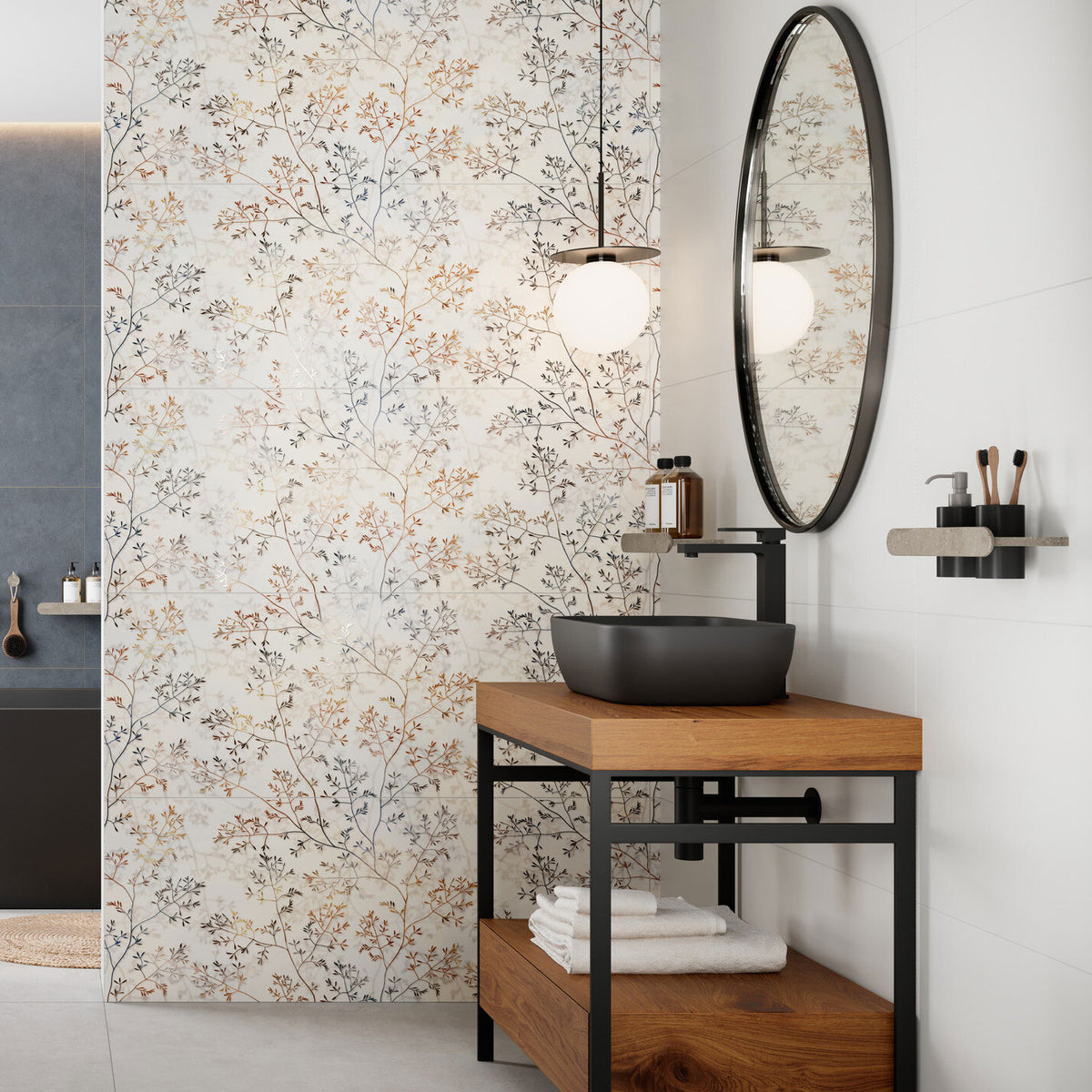 Graze, Flandes Blanco, Surface Cemento, Surface Cobalto tiles