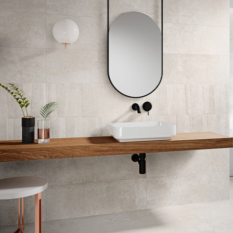 Grespania Metropolitan Perla Wall Tile (with Hudson Perla decor tile)