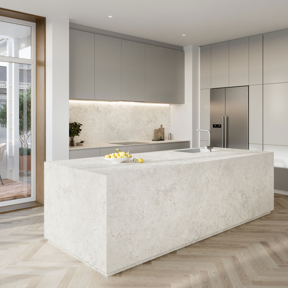 Grespania Ribera Blanco wall & floor tiles in kitchen
