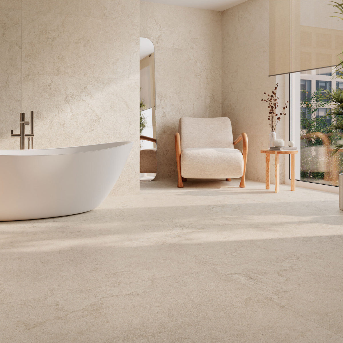 Grespania Ribera Marfil wall and floor tiles in bathroom