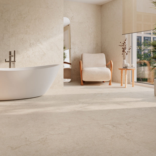 Grespania Ribera Marfil wall and floor tiles in bathroom