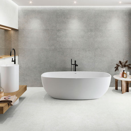 Tasmania Cemento & Pangea Blanco tiles