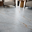 Grespania Blue Roma marble effect living room floor