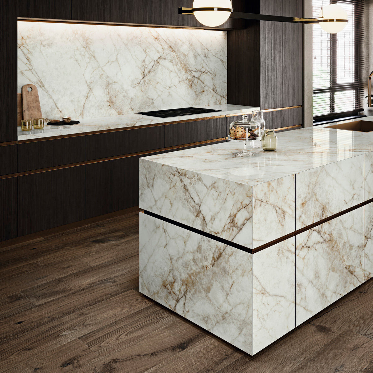 Grespania Cuarzo Reno Coverlam kitchen island