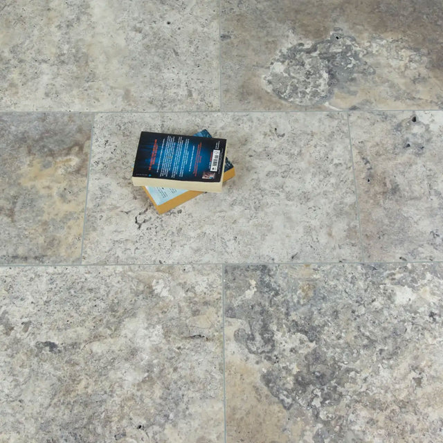 IS Silver Tumbled Travertine tiles