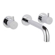 JTP FLORENCE Chrome 3 Hole Wall Mounted Basin Mixer Tap
