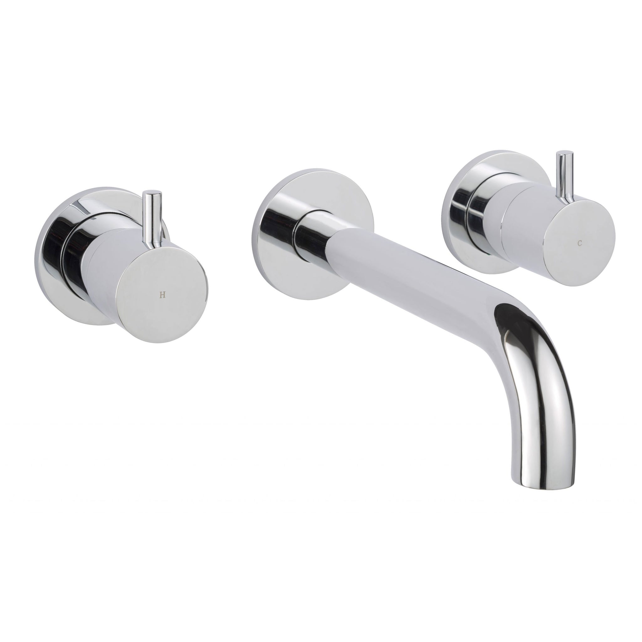 JTP FLORENCE Chrome 3 Hole Wall Mounted Basin Mixer Tap