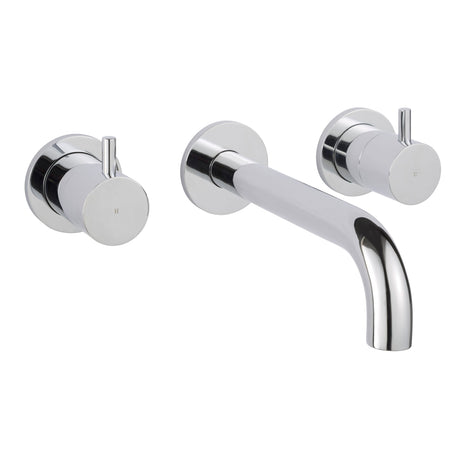 JTP FLORENCE Chrome 3 Hole Wall Mounted Basin Mixer Tap