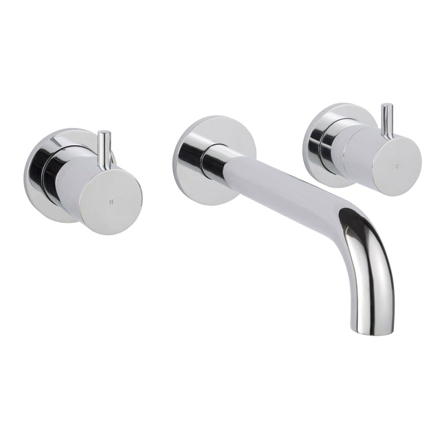 JTP FLORENCE Chrome 3 Hole Wall Mounted Basin Mixer Tap