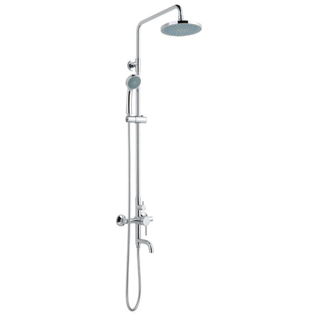JTP FLORENCE Chrome Shower Pole with Overhead Shower, Hand Shower and Bath Spout