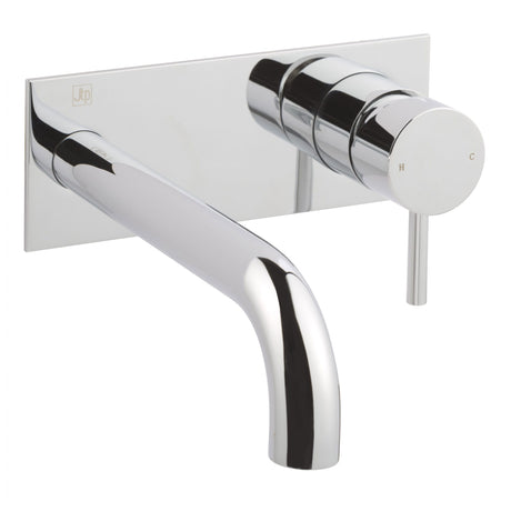 JTP FLORENCE Chrome Single Lever Wall Mounted Basin Mixer Tap with back plate