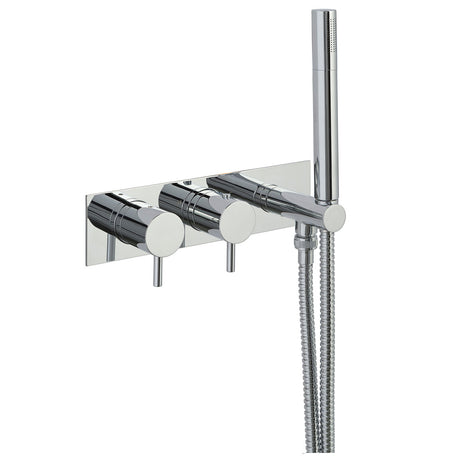 JTP FLORENCE Chrome Thermostatic Concealed 2 Outlet Shower Valve with Attached Handset