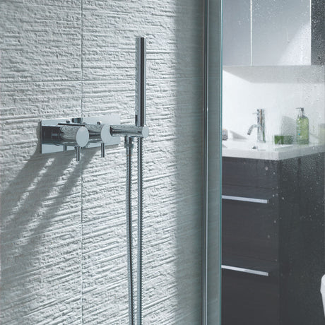 JTP FLORENCE Chrome Thermostatic Concealed 2 Outlet Shower Valve with Attached Handset