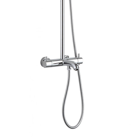 JTP FLORENCE Chrome Thermostatic Shower Pole, Adjustable with Overhead Shower, Hand Shower & Bath Spout