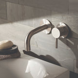 JTP INOX Stainless Steel 2 Hole Single Lever Wall Mounted Basin Mixer Tap