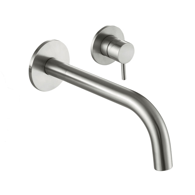 JTP INOX Stainless Steel 2 Hole Single Lever Wall Mounted Basin Mixer Tap