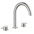 JTP INOX Stainless Steel 3 Hole Deck Mounted Basin Mixer Tap